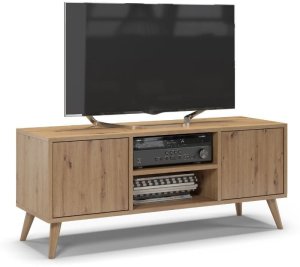 Szafka rtv, skandynawski styl, SKAND, 120x40x50 cm, dąb, mat | TYLETEGOTU 1