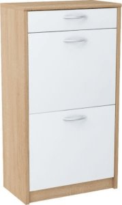 Szafka na buty, szuflada, Classic, 50x28x92 cm, dąb sonoma, biel, mat | TYLETEGOTU 1