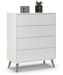 Komoda do salonu, sypialni, SKAND, 80x40x100 cm, biel, mat 1