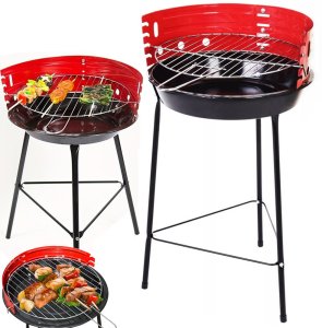 Grill węglowy brykietowy ogrodowy okrągły przenośny turystyczny na biwak 1
