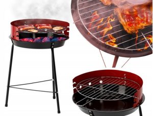 Verk Grill węglowy brykietowy ogrodowy okrągły przenośny turystyczny na biwak 5