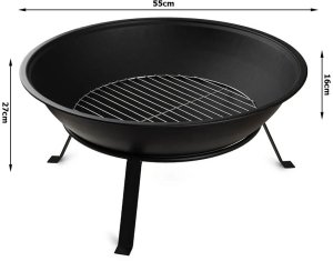 Palenisko ogrodowe duże pogrzebacz stojak ruszt grill ognisko 55 kociołek 2