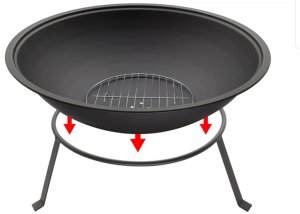 Palenisko ogrodowe duże pogrzebacz stojak ruszt grill ognisko 55 kociołek 6