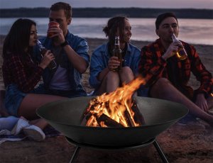 Palenisko ogrodowe duże pogrzebacz stojak ruszt grill ognisko 55 kociołek 7