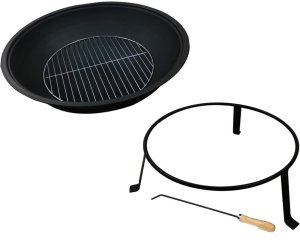 Palenisko ogrodowe duże pogrzebacz stojak ruszt grill ognisko 55 kociołek 9