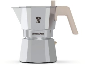 Kawiarka Pezzetti Futurexpress 3 filiżanki  srebrna nowoczesność w aluminium 1