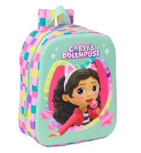 Plecak przedszkolny do przedszkola plecaczek Koci Domek Gabi różowy 3D 4