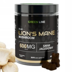 Lion's Mane ŻELKI 600mg Blueberry | BEZ CUKRU | 60 szt | Green Line 1