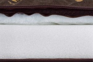 Owalne legowisko kojec dla psa Welsti brązowy złote kości i łapki XXL 100x80 wigofil 2