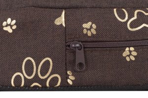 Owalne legowisko kojec dla psa Welsti brązowy złote kości i łapki XXL 100x80 wigofil 5