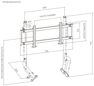 Oplite OP-R8-SMSB uchwyt / stojak do monitorów 144,8 cm (57") Biurko Czarny 6