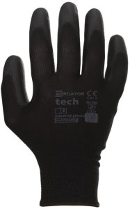 Rękawice Robocze MERCATOR Tech Black+Black PU - 1 Para (9 - L) 7