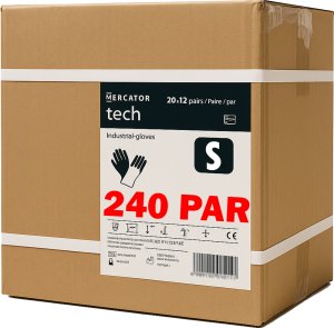 Rękawice Robocze MERCATOR Tech Black+Black PU - 240 Par (9 - L) 11