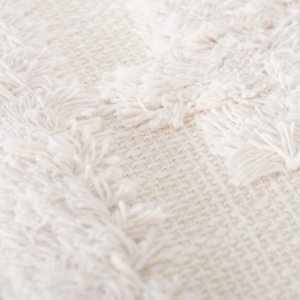 Ławka tapicerowana boho KADI z drewnianymi nogami, 60 x 32 x 41 cm 4