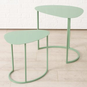 Zestaw dwóch stolików kawowych JERRY, łezka, metalowych 4
