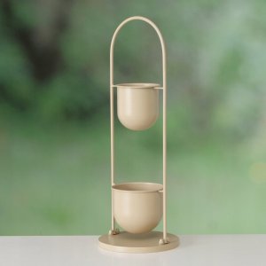 Kwietnik metalowy CAMILIO, beżowy, wys. 75 cm 2