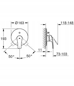 Grohe jednouchwytowa bateria wannowa Eurosmart czarny mat 194502433 5