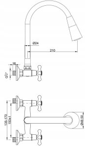 Invena bateria kuchenna ścienna Roma, biały/chrom BC-24-E2S-L 2