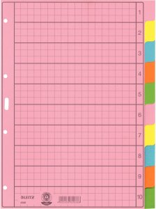 Leitz 43400000, Blank tab index, Paper, Multicolour, Portrait, A4, 130 g/m² 1