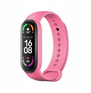 Pasek silikonowy do XIAOMI Mi Band 5 / 6 / 7 różowy (06) 4
