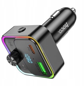Ładowarka samochodowa Hoco USB A + USB C QC3.0 PD 30W z transmiterem E81 czarny 7
