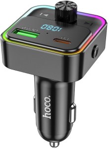 Ładowarka samochodowa Hoco USB A + USB C QC3.0 PD 30W z transmiterem E81 czarny 9