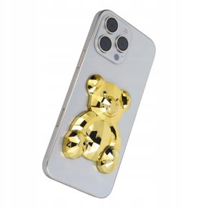 Stojak na telefon MIŚ - naklejany - złoty 2