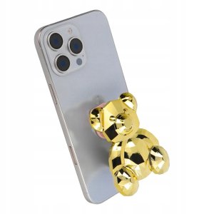 Stojak na telefon MIŚ - naklejany - złoty 3