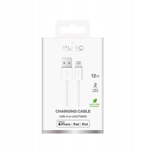 Kabel USB Puro USB-A - Lightning 2 m Biały (8018417498862) 2
