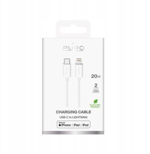 Kabel USB Puro USB-C - Lightning 2 m Biały (8018417498893) 2