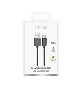 Kabel USB Puro microUSB - microUSB 1 m Czarny (8018417499067) 2