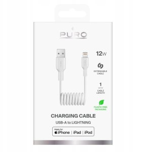Kabel USB Puro USB-A - Lightning 1 m Biały (8018417498886) 2