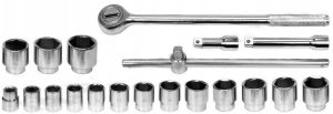 KLUCZE NASADOWE 3/4'' DUŻE NASADKI ZESTAW TIR CRV KUTE 21 ELEMENTÓW 12-KĄT 11