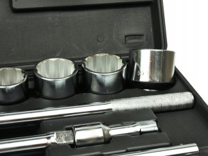 KLUCZE NASADOWE 3/4'' DUŻE NASADKI ZESTAW TIR CRV KUTE 21 ELEMENTÓW 12-KĄT 4