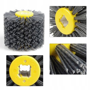 SZCZOTKA NYLONOWA DO SATYNIARKI 120X100 DREWNA GRZEBIEŃ ŚCIERNICA WALCOWA 7