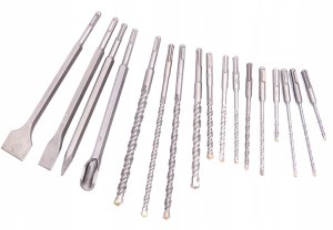 WIERTŁA I DŁUTA DO BETONU 17 EL SDS PLUS WIERTŁO ZESTAW WIERTEŁ I DŁUT 5