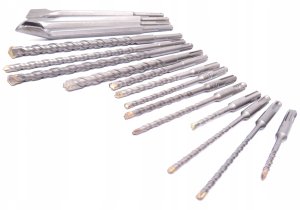 WIERTŁA I DŁUTA DO BETONU 17 EL SDS PLUS WIERTŁO ZESTAW WIERTEŁ I DŁUT 6