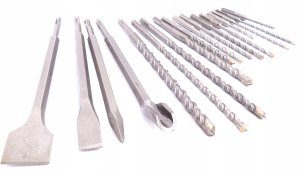 WIERTŁA I DŁUTA DO BETONU 17 EL SDS PLUS WIERTŁO ZESTAW WIERTEŁ I DŁUT 7