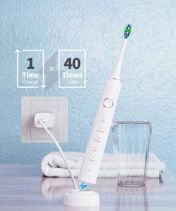 Szczoteczka Soniczna SARMOCARE X700 IPX7 38400 VPM 5 Trybów Etui + Końcówki 2