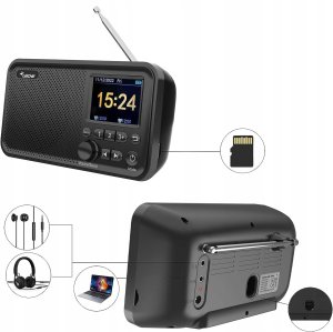 Przenośne radio LEICKE z Bluetooth, DAB/FM, 2,41'', 4000mAh, microSD/TF/AUX 3