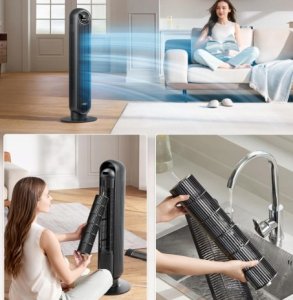 Dreo wentylator kolumnowy 20dB 10m zasięgu 4 tryby oscylujący 90 DRHTF007 5