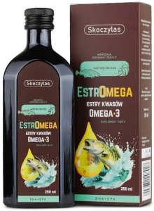 Skoczylas Estromega rybie kwasy omega 3 dha i epa suplement diety w płynie 250ml 1