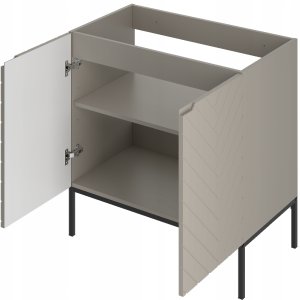 Kaszmirowa ryflowana szafka pod umywalkę 80 cm ASPEN-08 czarne nóżki 3