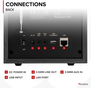 Radio internetowe DAB+/FM BT WIFI Canzo Audizio ciemnoszare one size 25