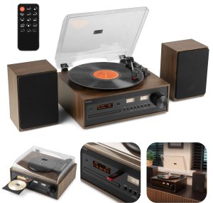 Gramofon retro Boston CD USB radio DAB głośniki Audizio one size 1