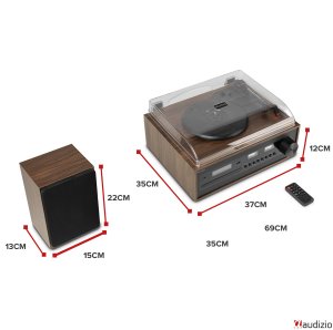 Gramofon retro Boston CD USB radio DAB głośniki Audizio one size 12