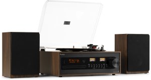 Gramofon retro Boston CD USB radio DAB głośniki Audizio one size 21