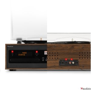 Gramofon retro Boston CD USB radio DAB głośniki Audizio one size 5