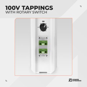 Głośnik kolumnowy 100V Power Dynamics biały one size 8