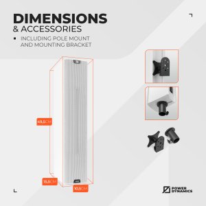 Głośnik kolumnowy 100V Power Dynamics biały one size 9